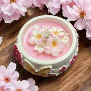 ✨ Vela Artesanal Flores Rosa