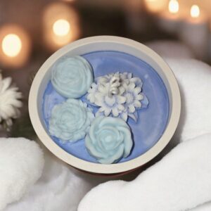 ✨ Vela Artesanal Flores Azul
