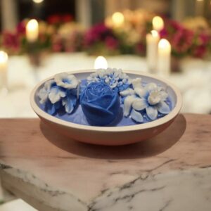 ✨ Vela Jardín Azul en Cuenco Blanco ✨